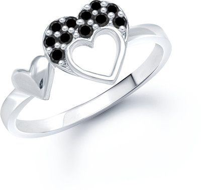 75% OFF on VK Jewels Double Heart Alloy Cubic Zirconia Rhodium Plated Ring