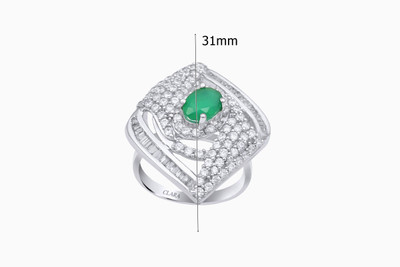 41% OFF on Clara The Haida Sterling Silver Swarovski Crystal Rhodium Plated Ring