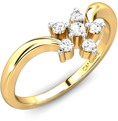 14% OFF on Candere The Hampton Diamond Yellow Gold Rhodium Plated 18 K Ring