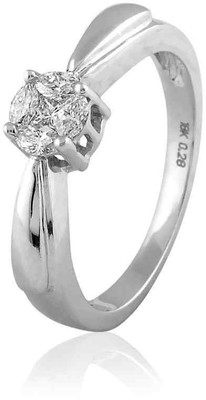 30% OFF on Velvetcase Round Ribbon Cluster White Gold 18 K Ring