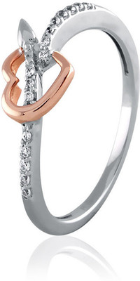 23% OFF on Velvetcase Two Tone Cupid Promise White Gold 18 K Ring