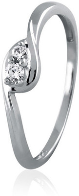 17% OFF on Velvetcase Ribbon Duo Diamond Promise Ring White Gold 18K White Gold Plated 18 K Ring