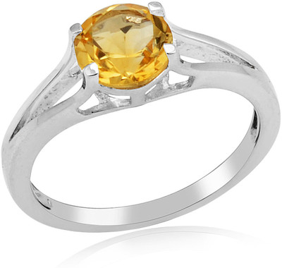 36% OFF on RosesNRibbons Elegant Embellishment Sterling Silver Citrine Rhodium Plated Ring