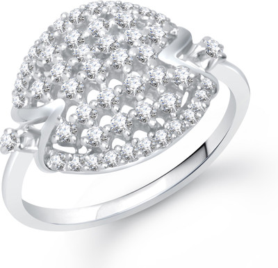 75% OFF on VK Jewels Cocktail Alloy Cubic Zirconia Rhodium Plated Ring