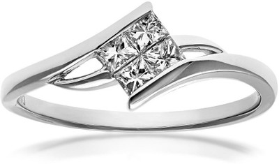 31% OFF on Aamanat Four Stone Sterling Silver Swarovski Crystal Rhodium Plated Ring