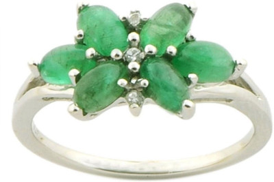 9% OFF on Djoyer Silver Emerald, Topaz Ring