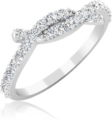 31% OFF on Forevercarat Twin Petal Silver Diamond Sterling Silver Plated Ring
