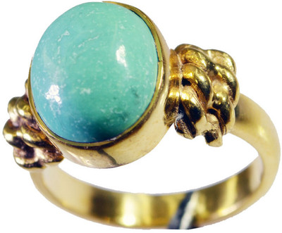 24% OFF on Riyo Symmetricalstar Turquoise Copper Turquoise 18K Yellow Gold Plated Ring