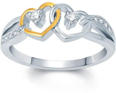 30% OFF on Jashn Yellow Gold Diamond Rhodium Plated Ring