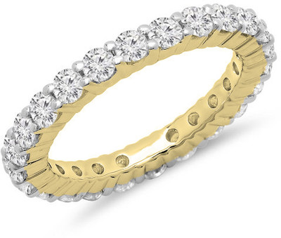 42% OFF on Kavya Jewels Eternity Yellow Gold Diamond 14K Yellow Gold Plated 14 K Ring