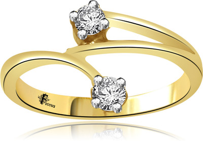 42% OFF on Fiona Moissanite Gold 18K Yellow Gold Plated 18 K Ring