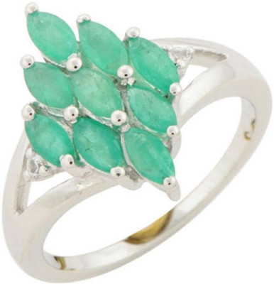 9% OFF on Djoyer Silver Emerald, Topaz Ring
