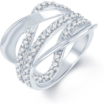 74% OFF on Sukkhi Sublime Alloy Cubic Zirconia Rhodium Plated Ring