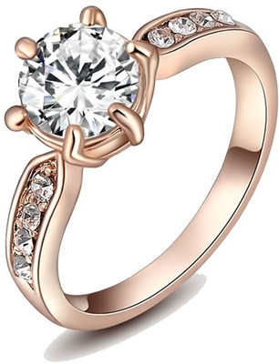 59% OFF on Kaizer Jewelry Alloy Cubic Zirconia 18K Rose Gold Plated Ring