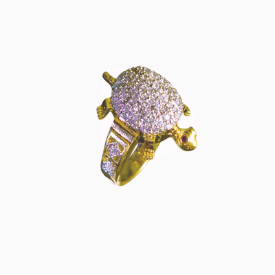 14% OFF on Bejeweled Brass Ring