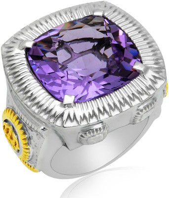44% OFF on RosesNRibbons Amethyst Ellegance Sterling Silver Amethyst Rhodium, 18K Yellow Gold Plated Ring 44% OFF on RosesNRibbons Amethyst Ellegance Sterling Silver Amethyst Rhodium, 18K Yellow Gold Plated Ring