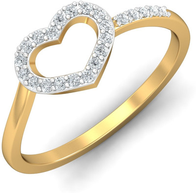 KuberBox Love Affair Gold Diamond 18K Yellow Gold Plated 18 K Ring