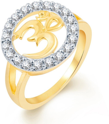 64% OFF on Sukkhi Alluring Alloy Cubic Zirconia 18K Yellow Gold, Rhodium Plated Ring