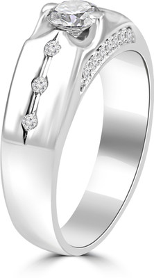 5% OFF on Fiona Moissanite Unisex Ring Gold Moissanite 18K White Gold Plated 18 K Ring