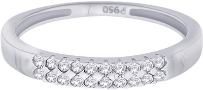 33% OFF on Amogh Jewels Queen Sterling Silver Diamond 14K White Gold Plated Ring