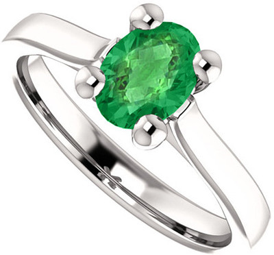 57% OFF on Love Bright Jewelry Sterling Silver Emerald Rhodium Plated Ring