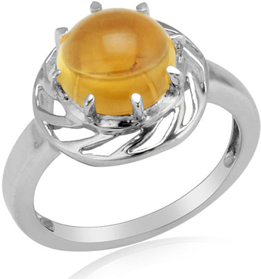 44% OFF on RosesNRibbons Charm Sterling Silver Citrine Rhodium Plated Ring