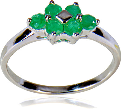 15% OFF on Rakam Gold Emerald 14K White Gold Plated 14 K Ring