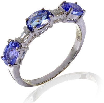 15% OFF on Rakam White Gold Tanzanite, Diamond 18K White Gold Plated 18 K Ring