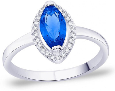 25% OFF on Taraash Blue Oval Sterling Silver Cubic Zirconia Ring