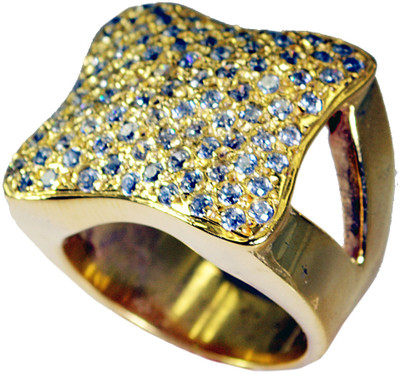 24% OFF on Riyo Allustar White Cz Copper Cubic Zirconia 18K Yellow Gold Plated Ring