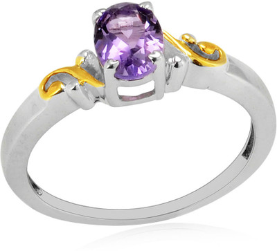 44% OFF on RosesNRibbons Amethyst Swirl Sterling Silver Amethyst Rhodium, 18K Yellow Gold Plated Ring 44% OFF on RosesNRibbons Amethyst Swirl Sterling Silver Amethyst Rhodium, 18K Yellow Gold Plated Ring