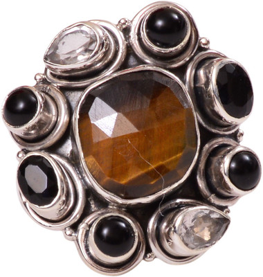 47% OFF on Rubera Silver Quartz, Onyx Ring