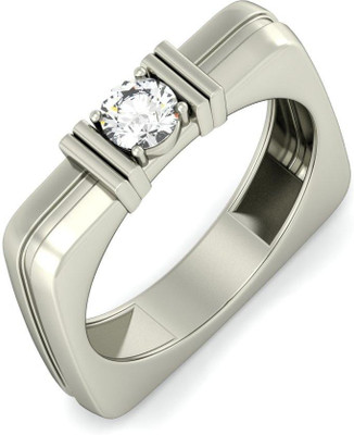 33% OFF on Amogh Jewels Sterling Silver Diamond 14K White Gold Plated Ring