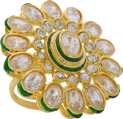 25% OFF on Pearls Cart Alloy Yellow Gold Plated Ring