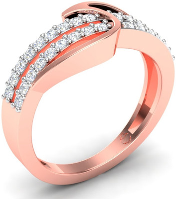 30% OFF on Theme Jewels Casual LR-0052, Certified Real Diamond & 14Kt Hallmarked Pink Gold Diamond 14 K Ring