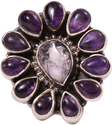 46% OFF on Rubera Silver Moonstone, Amethyst Ring