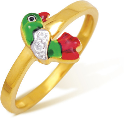 4% OFF on FFF Gold Cubic Zirconia 18 K Ring