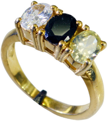 24% OFF on Riyo Interesting Multi Cz Copper Cubic Zirconia 18K Yellow Gold Plated Ring