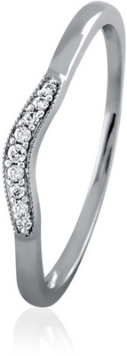 5% OFF on Velvetcase Diamond Curved Band White Gold 18K White Gold Plated 18 K Ring