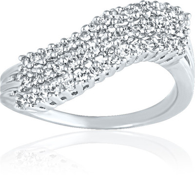 51% OFF on Mahi Bright Array Alloy, Brass Cubic Zirconia Rhodium Plated Ring