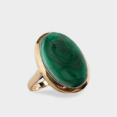 64Facets Gold Malachite 18K Yellow Gold Plated 18 K Ring 64Facets Gold Malachite 18K Yellow Gold Plated 18 K Ring
