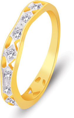 60% OFF on 11 Diamonds Silver 14K Yellow Gold Plated Ring