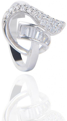 61% OFF on Amantran Jewels Silver Cubic Zirconia Sterling Silver Plated Ring