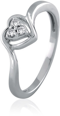 26% OFF on Velvetcase Single Heart Promise Ring White Gold 18K White Gold Plated 18 K Ring