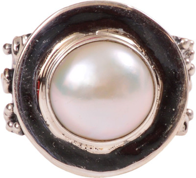 50% OFF on Rubera Silver Pearl Ring