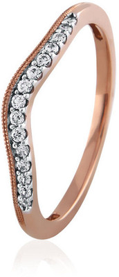 29% OFF on Velvetcase Diamond Accent Curved Band Rose Gold 18K White Gold Plated 18 K Ring