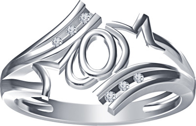 24% OFF on Devina Jewels Silver Diamond Platinum Plated Ring