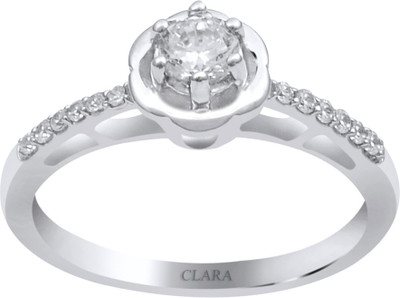 41% OFF on Clara The Ayra Sterling Silver Swarovski Crystal Rhodium Plated Ring
