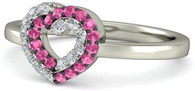 BlueStone The Luben White Gold Sapphire, Diamond 14K White Gold Plated 14 K Ring