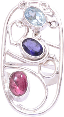 40% OFF on Rubera Silver Sapphire, Ruby Ring